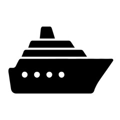 very simple flat and single minimalist Cruiseliner Silhouettes in black on a white background