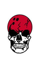 Tete de mort bowling boule logo club