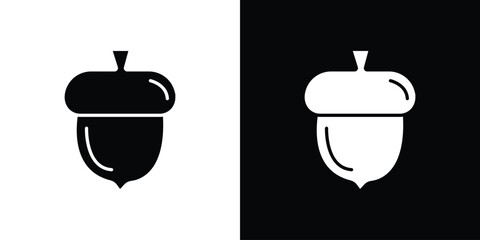 Acorn icon black silhouette for web, and mobile app