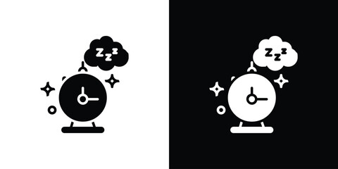 Alarm snooze icon black silhouette for web, and mobile app
