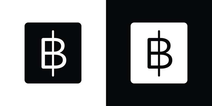 Baht signs black silhouette for web, and mobile app