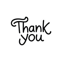 Black Handwritten Thank You Note Gratitude Expression Calligraphy Script Design Element