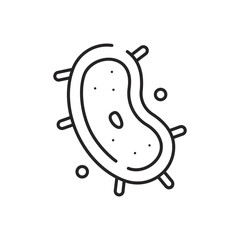 Molecule, cell, atom, protein editable stroke outline icon.