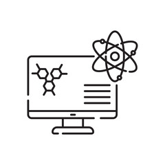Molecule, cell, atom, protein editable stroke outline icon.