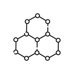 Molecule, cell, atom, protein editable stroke outline icon.