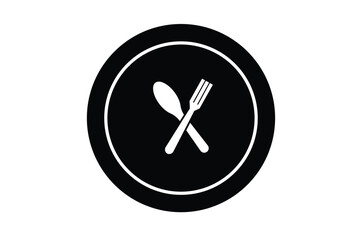 Fototapeta premium Tablespoon,Table knife,Fork And Plate Dinner Set Vector Illustration