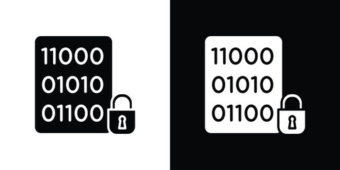 Binary Lock icon black silhouette for web, and mobile app