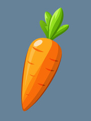 Single fresh orange carrot vegetable illustration