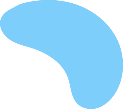 Simple blue abstract blob shape element