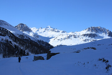 Chemin de randonnée du Fornet à Val-d'Isère. France