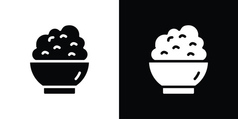 Bowl rice icon black silhouette for web, and mobile app