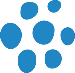 Simple blue abstract blob shape element