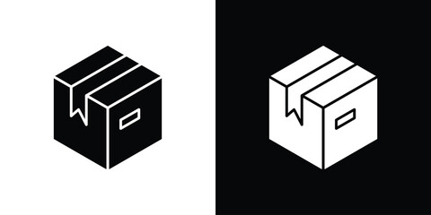 Box icon black silhouette for web, and mobile app