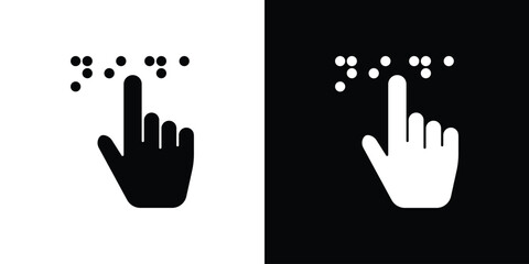 Braille icon black silhouette for web, and mobile app