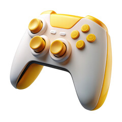 Modern yellow and white wireless game controller