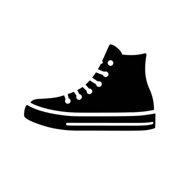 very simple flat and single minimalist Chucks Silhouettes in black on a white background