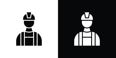 Builder icon black silhouette for web, and mobile app