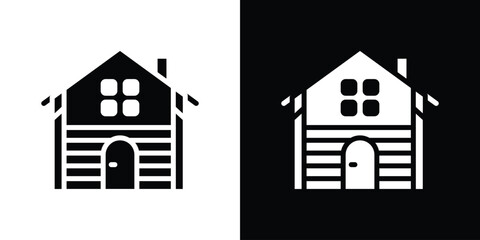 Cabin icon black silhouette for web, and mobile app