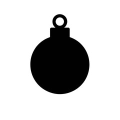 Fototapeta premium very simple flat and single minimalist Christmas Ball Silhouettes in black on a white background