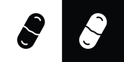 Capsules icon black silhouette for web, and mobile app
