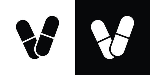 Capsules icon black silhouette for web, and mobile app