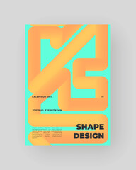 Bright abstract poster with fluid 3D shapes. Vivid Tubes with Gradient Effect