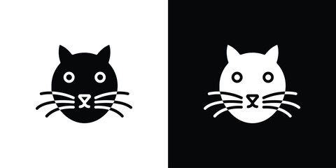 Cat icon black silhouette for web, and mobile app