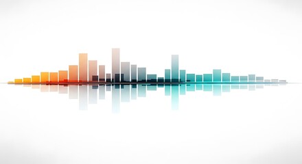 Fototapeta premium Abstract Colorful Sound Wave Visualization Music Equalizer Design Element