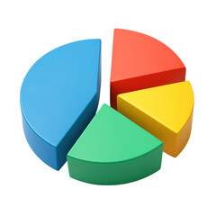 Colorful geometric shapes in a pie chart composition