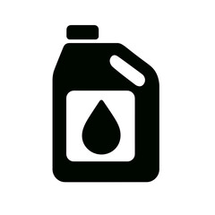 very simple flat and single minimalist Car Oil Bottle Silhouettes in black on a white background