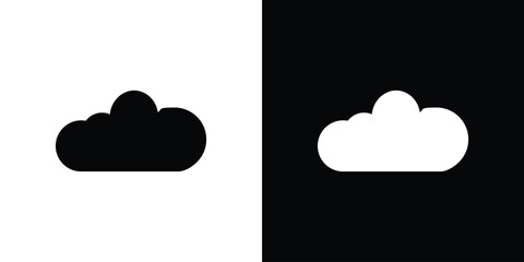 Cloud icon black silhouette for web, and mobile app
