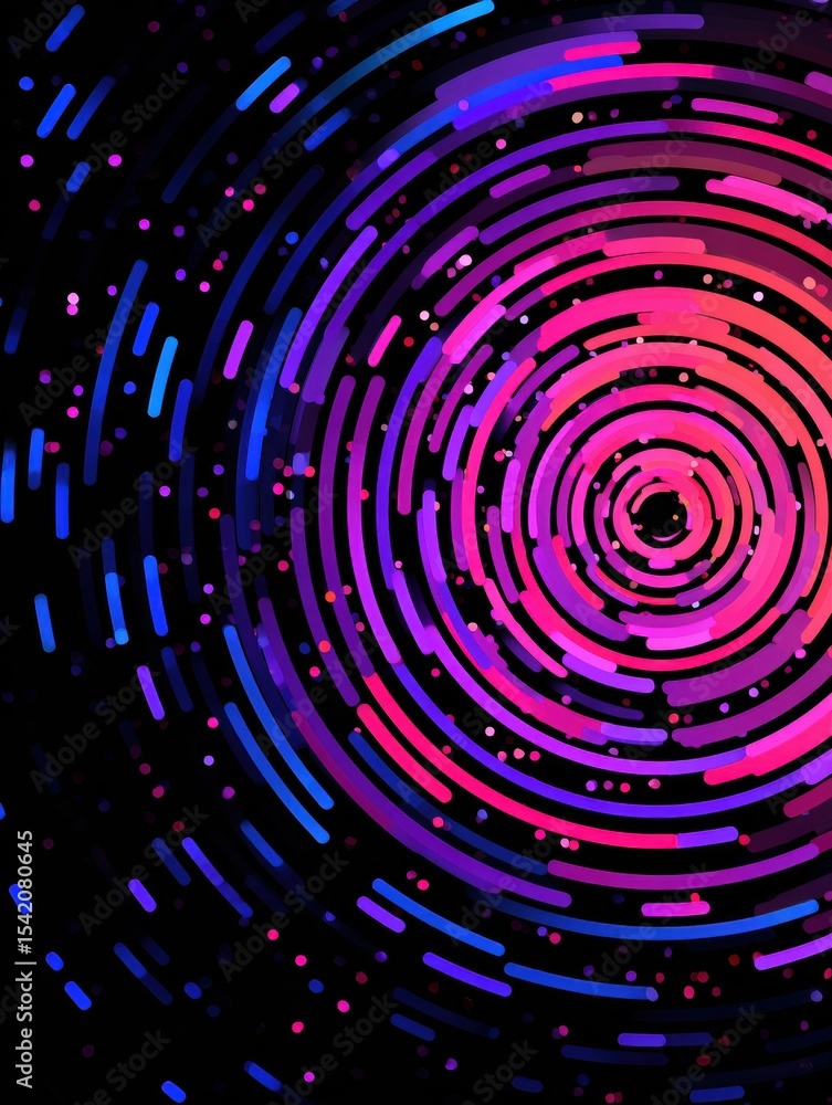 Aufkleber Joyful Energy Burst in Vibrant Gradient Circles With Implied Motion Creating a Dynamic Visual Experience