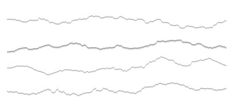 Realistic torn paper edges vector