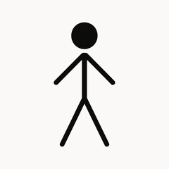 very simple flat and single minimalist Single Stick Figure Silhouettes in black on a white background