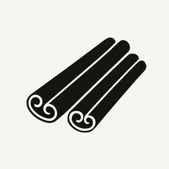 very simple flat and single minimalist Cinnamon Silhouettes in black on a white background