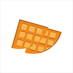 Fast Food Icon Delicious Waffles, Quick Bite Illustration