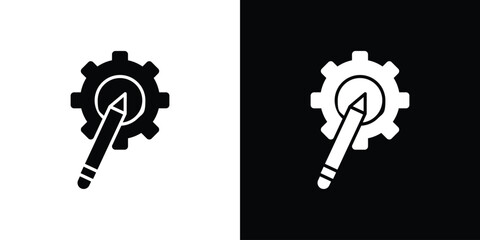 Customizefor banner and packaging design. Vector illustrationtings icon black silhouette for web, and mobile app