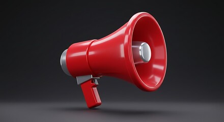 Red Megaphone on Black Background