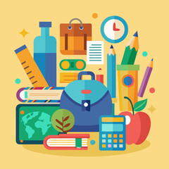 Vector of Art Supplies for School &ndash; Creative Tools for Students and Artists