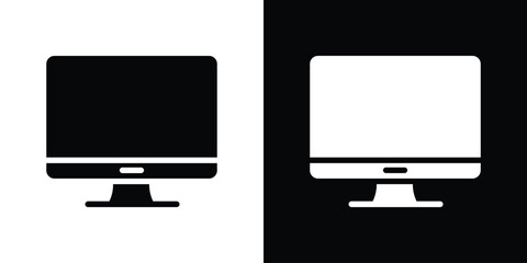Desktop icon black silhouette for web, and mobile app