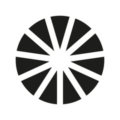 Circle division on 11 equal parts. Coaching blank. Wheel divided diagrams with eleven segments. Infographic icon.