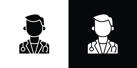 Doctor icon black silhouette for web, and mobile app