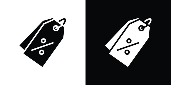Discount tag icon black silhouette for web, and mobile app