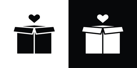 Donation box icon black silhouette for web, and mobile app