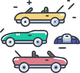 Naklejka premium Sports Car Icon with Sleek Lines – Creative Vector Design