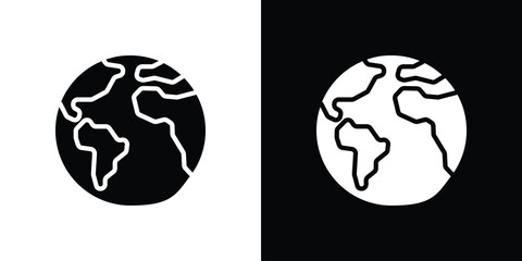 Fototapeta premium Earth icon black silhouette for web, and mobile app