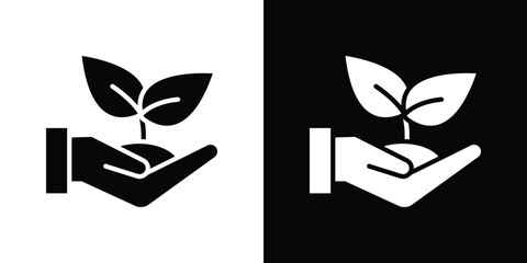 Eco-friendly icon black silhouette for web, and mobile app
