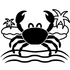 crab on white background