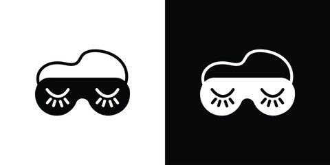 Eye mask icon black silhouette for web, and mobile app