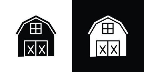 Fototapeta premium Farm icon black silhouette for web, and mobile app